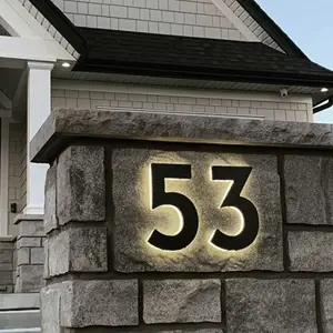 Polished Or Brushed 304 Stainless Steel Metal Letters For Address Hotel Room Number And Door Number