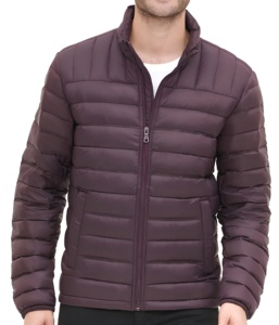 Blouson matelassé violet pour homme, col montant, fermeture éclair, coupe-vent, décontracté, automne, extérieur polyester, coupe ajustée, longueur standard 2026 - Product Image 4