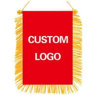 Bandera de Poliéster Satinado Impermeable SIN Pedido Mínimo, Impresión de Logotipo Personalizado, Regalos para Clubes de Fútbol, Pancarta de Intercambio, Borde de Flecos de un Solo Lado, Tamaño Personalizado