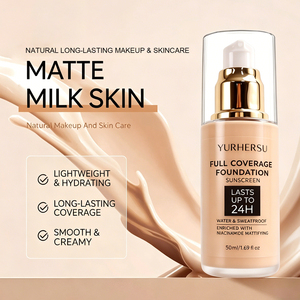 Base de Maquillaje Líquida con Protección Solar, Hidratante, de Larga Duración, Control de Grasa, Maquillaje Natural para el Rostro, Cosméticos para Mujer, Marca Privada OEM - Product Image 4