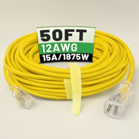 Rallonge électrique standard américaine 14AWG 3C SJTW, rallonge robuste, cordon d'alimentation à fiche plate à 45 degrés pour intérieur/extérieur