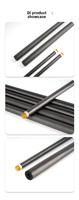 Queue de billard carambole Pro 3-cushions 70 cm, fût en fibre de carbone Hard Rock, pointe de 11,8 mm, conique, queue de carambole en 2 pièces