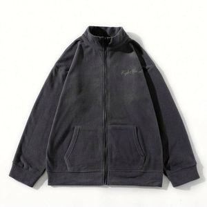 Sudadera con Cierre y Cuello Alto Unisex, Talla Grande, Color Sólido, Venta al Por Mayor y Dropshipping, Modelo H3012 - Product Image 3