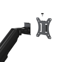 Soporte de Escritorio para un Solo Monitor Auki con Tubo, Brazo con Resorte de Gas Ajustable en Altura para Pantallas de 13-32 Pulgadas, Soporta hasta 10 kg