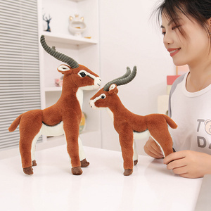 Peluche Realistico di Antilope in Piedi, Morbido Pupazzo di Gazella con Lunghi Corna ed Espressione Delicata, Giocattolo di <span class=keywords><strong>Animali</strong></span> Safari per Bambini - Product Image 4