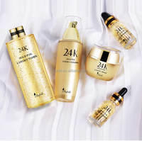 Coffret Visage Naturel Marque Blanche Éclatant, Blanchissant, Anti-Âge avec Sérum et Crème Or 24 carats – Produits de Soin Visage Beauté