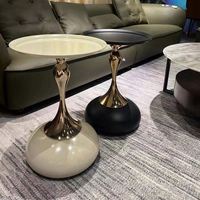 Table d'appoint, table basse, table d'extrémité, table ronde, table à thé en fer bronze, style moderne et antique, pour salon, fabrication OEM ODM