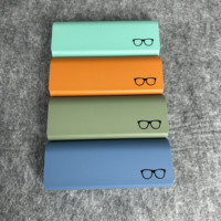 Étuis à lunettes pliables en cuir faits à la main, colorés et minimalistes, résistants aux chocs, avec logo personnalisé imprimé, vente en gros