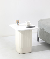 Table basse carrée moderne nordique blanche pour salon, plateau en MDF, base en plastique, vente en gros, directement de l'usine