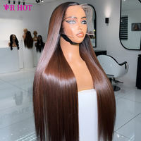 Pelucas de Cabello Humano Brasileño Remy 100% Virgen Indio, con Frente de Encaje HD Completo sin Pegamento, 13x6, al por Mayor, con Cutícula Alineada