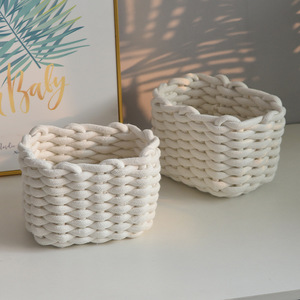 Factory Hot Sale <b>Storage</b> <b>Baskets</b> Woven Cotton Rope <b>Basket</b> Organizing Home Decoration - Product Image 2