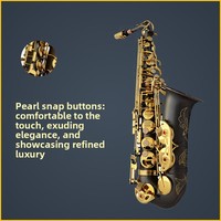 Earl Mann Instrument Brass Alto Drop E Saxophone Matte Black Nickel Professional with High-Grade Suitcase