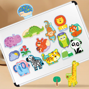 Juguete educativo para niños, <span class=keywords><strong>pizarra</strong></span> magnética temprana, pegatinas para nevera, rompecabezas, 26 letras en inglés, <span class=keywords><strong>animales</strong></span> para inteligencia - Product Image 2