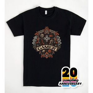 Camiseta Negra Gamer Crest para Hombre, Camiseta Gráfica, Ropa de Juego - Product Image 3