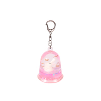 Cadeau souvenir océan parc eau monde porte-clés en plastique mignon dauphin bleu flottant liquide porte-clés personnalisé 3D porte-clés