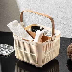 Panier de bain portable rectangulaire 10-20L avec séparation sec/humide pour rangement des articles de toilette de salle de bain - Product Image 4