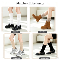 Chaussettes décontractées en coton pour femmes, couleur unie, à volants, en gros, personnalisables, en stock, prêtes à être expédiées