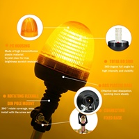 Flache Flexible Rohrhalterung für Beacon 80 SMD 360 °   Drehbarer Intermittierender Blinkgeber ECE R10 Zugelassen IP66 DC 12-24V