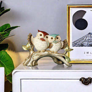 שרף אוהבי ינשוף בית סלון טלוויזיה ארון הסימולציה קישוט חיות תפילה פסל - Product Image 4