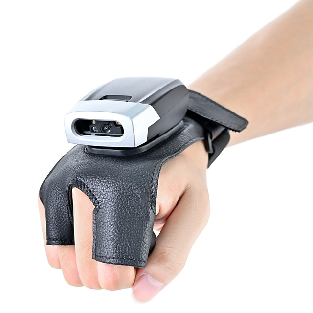 Portable Ring Bluetooth Barcode Scanner Wireless 2.4Ghz 3 in 1 Connection Windows.Mac OS.Android Pocket Wearable Mini Finger