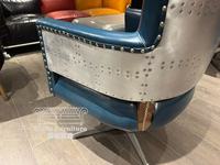 Chaise de bureau en cuir véritable de style aviateur, fabriquée aux États-Unis, au design industriel rétro, capitonnée, idéale pour la chambre à coucher.