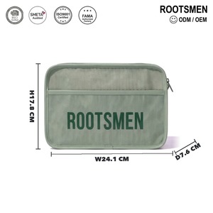 Bolsa de Cosméticos Verde Salvia, Bolsa de Maquillaje de Lona Recubierta, Resistente al Agua, Bolsillo Frontal Deslizable, Impresión con Letras, Cierre de Cremallera, Logotipo Personalizado - Product Image 5