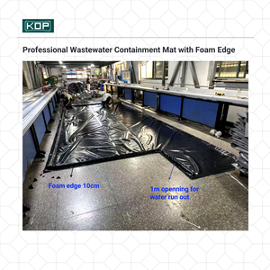 حصيرة حاوية لخليج الغسيل الصناعي OEM بأحجام مخصصة ، مشمع بولي كلوريد الفينيل للخدمة الشاقة للمرآب ، الوكالة وغسيل الشاحنات - Product Image 4