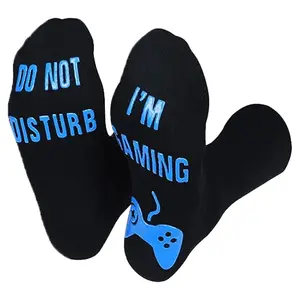 Calcetines para juegos, no molestar, estoy jugando, calcetines para juegos para adolescentes Gamer con brillo, calcetines novedosos para hombres