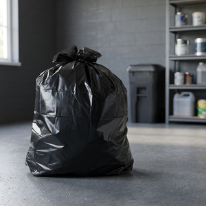 Bolsas de Basura Biodegradables de HDPE con Refuerzo Lateral Mate, Impresas con Serigrafía de Estrella Blanca Grande, Marca UKHI, para el Hogar - Product Image 1