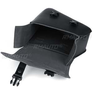 Alforjas Laterales para Motocicleta, Bolsa de Herramientas, Bolsa de Almacenamiento, Bolsa de Cuero PU Negra Universal para Honda/Yamaha/Suzuki - Product Image 4