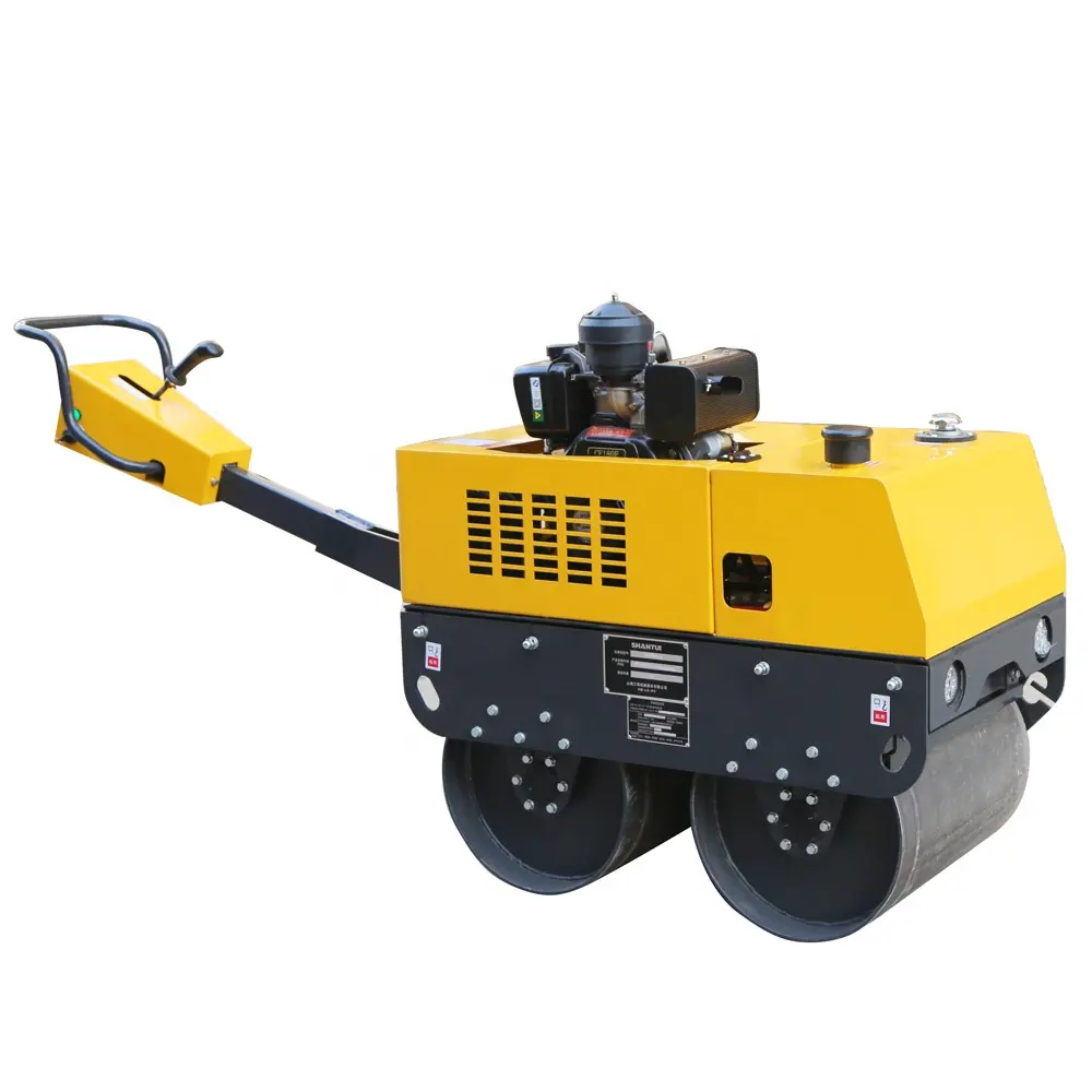 Walk-behind Road Roller Water Ditch Road Compactor Asphalt Gray Soil Compacting and Leveling Machine High Hardness