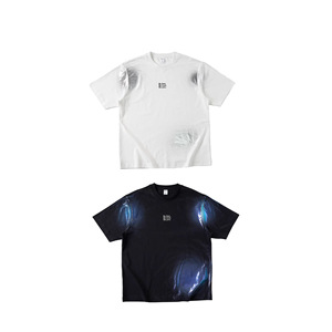 Vêtements pour hommes, t-shirt ample en coton mélangé à manches courtes avec imprimé pailleté coloré, tendance printemps-été, style streetwear - Product Image 3