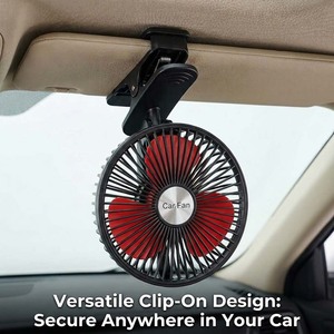 Kipas Pendingin Mobil Osilasi CARFU 6 Inci <span class=keywords><strong>12v</strong></span> 2 Kecepatan dengan Klip dan Colokan Pemantik Rokok untuk Truk RV - Product Image 3