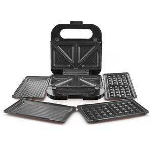 Machine à sandwich électrique et à <span class=keywords><strong>gaz</strong></span> 3-en-1 détachable à 2 tranches avec plaques à gaufres pour usage domestique - Product Image 3