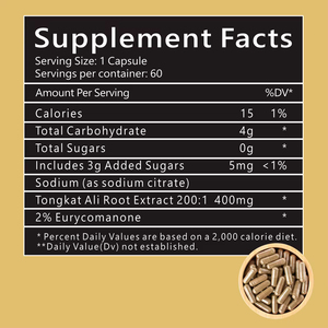 VitaHall Tongkat Ali Kapsülleri 60 Adet, Erkek Sağlığı İçin Panax <span class=keywords><strong>Ginseng</strong></span> Tozu ile - Doğal Bitkisel Takviye Yetişkin Kullanımı Gıda Sınıfı - Product Image 6