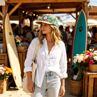 Gorra de Playa de Verano de 6 Paneles con Estampado Digital Personalizado, Gorra Snapback YESCAP