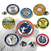 Broche personnalisée en métal 3D avec logo d'entreprise, cadeau promotionnel, épinglette ronde en laiton, fer ou alliage de zinc