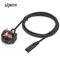 Câble d'alimentation SIPU à 2 broches, prise UK C7, cordon d'alimentation universel UK pour PS4 PS5 Xbox TV