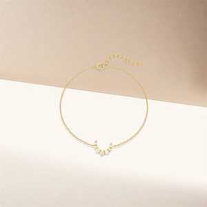 สร้อยข้อมือฮอตมูน 925 ทอง 18k ประดับผีเสื้อหรูหรา โอปอล สำหรับผู้หญิง - Product Image 5