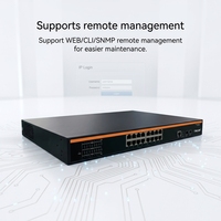 TiNCAM Smart Networking Full Gigabit 16 + 2 POE Switch con 2 * Módulo SFP 1 * Consola 48V Soporte Cámara IP NVR AHD CCTV