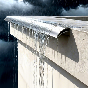 Bande de drainage plate en alliage d'aluminium pour murs extérieurs, avant-toits, gouttières et rebords de fenêtre, avec revêtement <span class=keywords><strong>sable</strong></span> - Product Image 1