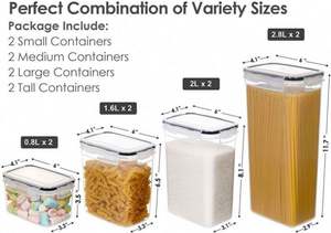 Ensemble de 8 boîtes de conservation alimentaire en plastique hermétiques pour la rentrée scolaire et la cuisine, garantissant une fraîcheur optimale à bas prix et de qualité garantie - Product Image 3