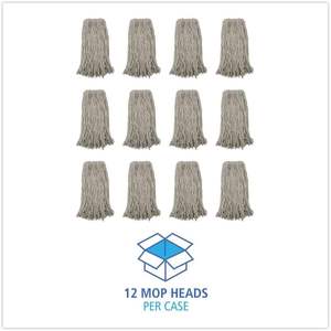 Têtes de balai en coton coupé de qualité supérieure, blanches, 20 oz, pour usage domestique (12 par carton) - Product Image 2