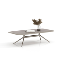 Mesa de té y centro de madera sencilla moderna nórdica de lujo al por mayor muebles de sala de estar de esquina de moda con patas de metal