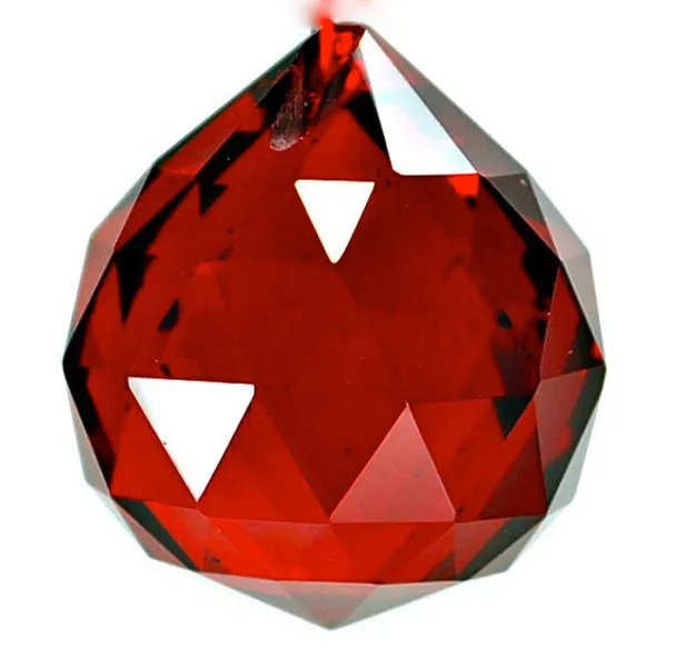 Rosso sfere di cristallo fung shui finestra suncatchers mh-12692 prismi