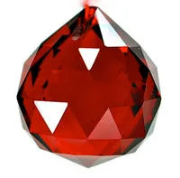 Cửa sổ màu đỏ quả bóng Fung thủy tinh pha lê Suncatchers Prisms MH-12692