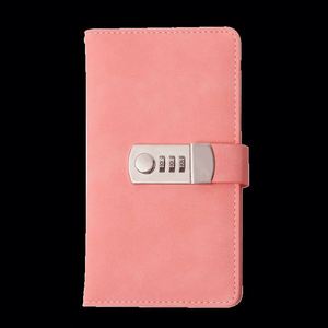 Diario con Candado de Contraseña, Textura de Lino y Cuero, A5/A6, Tapa Blanda, Páginas Rayadas, Cuaderno de Escritura, Diario de Viaje - Product Image 1