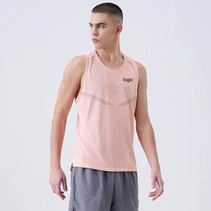 Wholesale Men's V-Neck Plus Size Seamless Quick Drying Undershirts Solid Men's Underwear Vest - Product Image 1