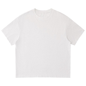 เสื้อยืดคอกลมโอเวอร์ไซส์ผ้าคอตตอนถักน้ำหนักมาก 100% จาก FLOWORA ขายส่ง แฟชั่นใหม่สำหรับผู้ชาย ระบายอากาศได้ดี - Product Image 2
