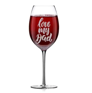 Crystal Hand Blown Red Wine Glasses, Best Dad Ever Wine Glass,473ml